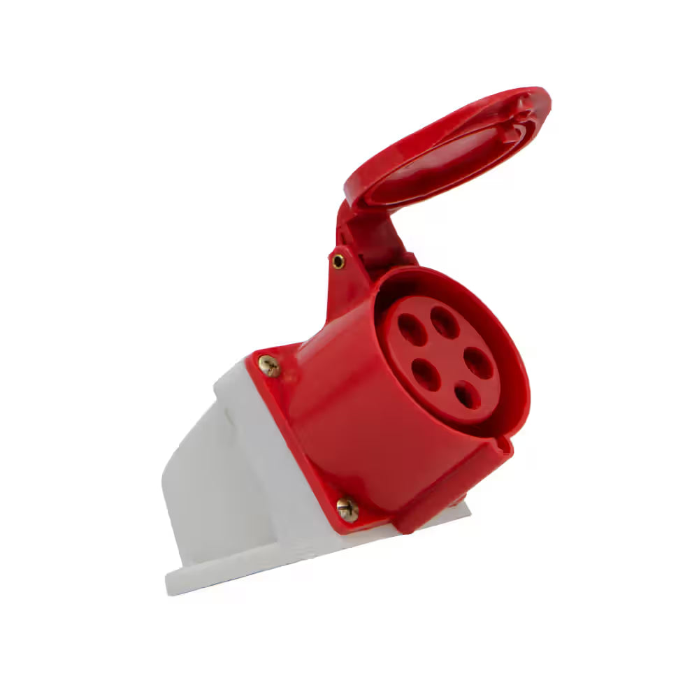 16A 5-Pin Wall Mount Industrial Socket | IP44 | 3P+N+E | Female Fixed Power Outlet