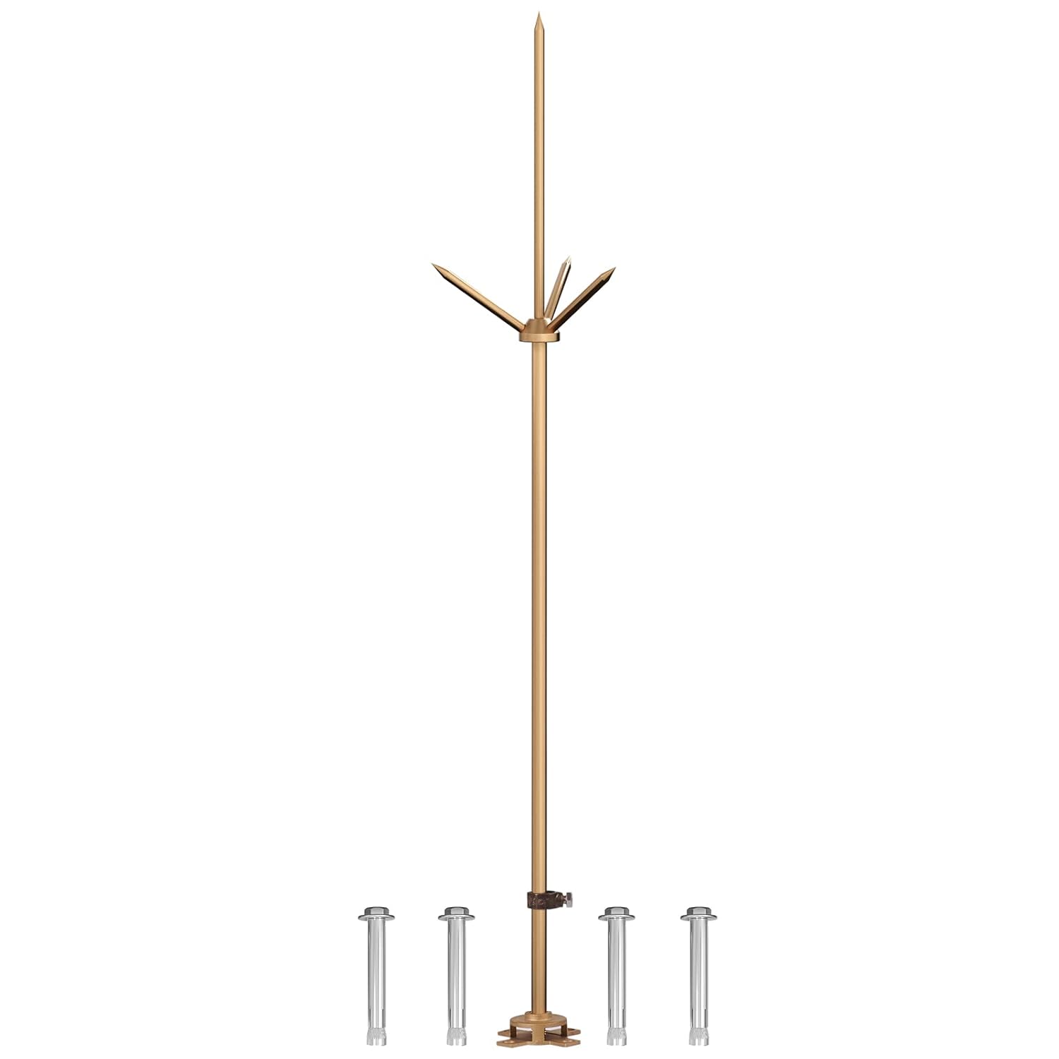 Copper Lightning Rod Air Terminal – ½″ × 1 m (Pointed Tip)