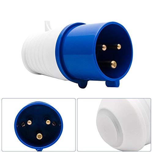 3-Pin 32A Industrial Plug – IP44 Rated | Heavy-Duty Splash-Proof Power Connector