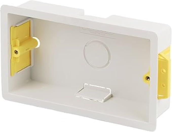Plastic Recessed Electrical Conduit Box 3″×3″×38 mm – Flush Mount Plasterboard / Drywall
