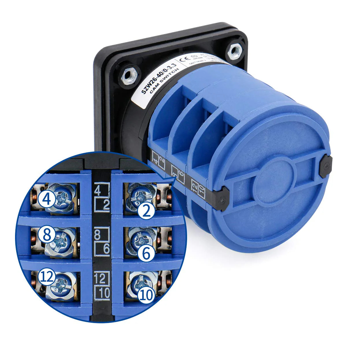 LW26-100A Rotary Cam Changeover Switch – 4-Position (0-1-2-3), 100 A, Up to 440 V AC