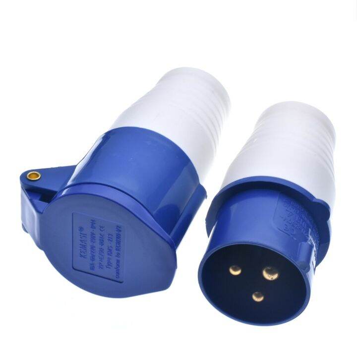 3-Pin 32A Industrial Plug & Socket Set (Male + Female) – IP44 Rated | Complete Splash-Proof Power Connection Kit