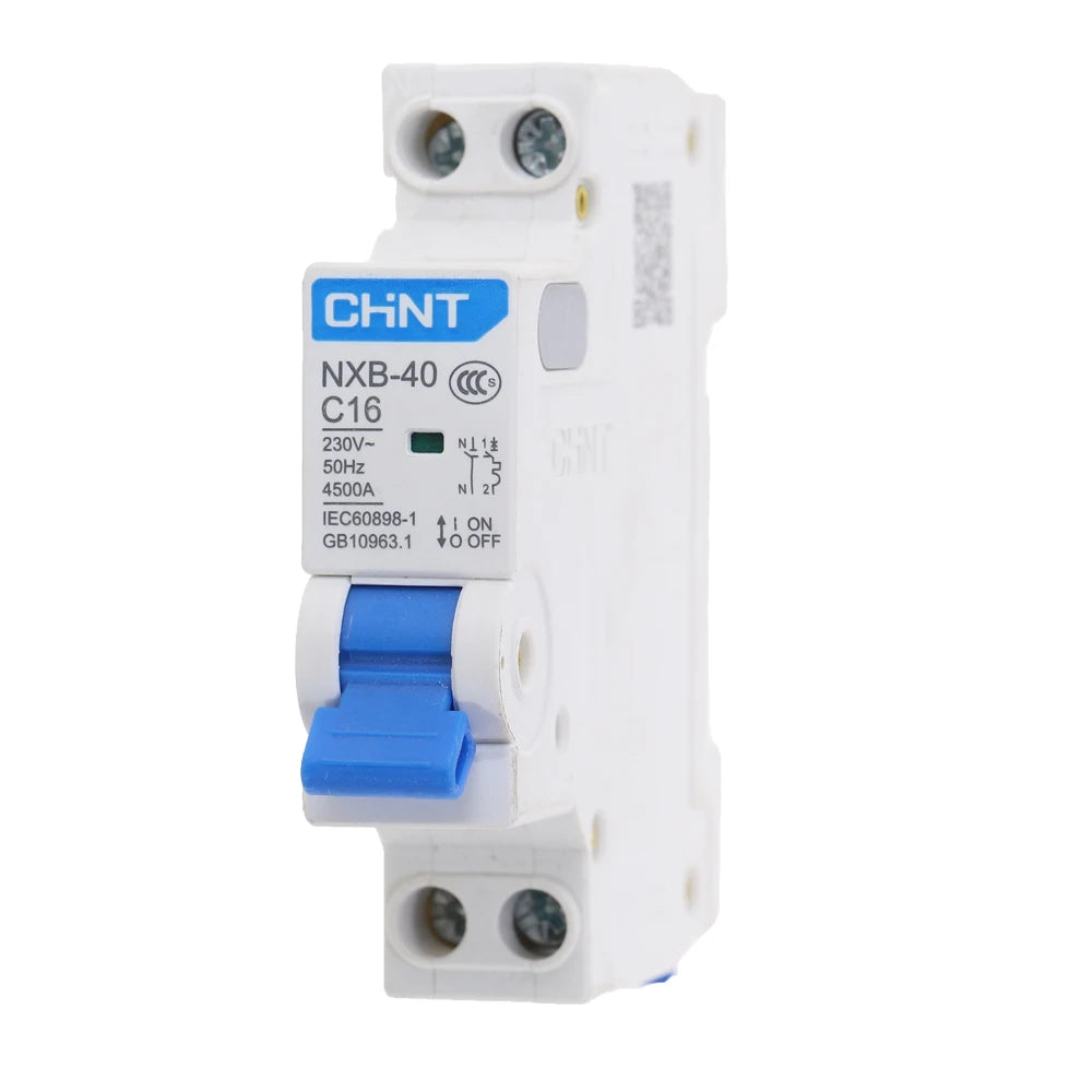 Chint NXB-63 1P C6 Miniature Circuit Breaker – 6A, 6kA Breaking Capacity, Single Pole MCB with Type C Tripping for Circuit Protection