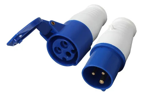3-Pin 32A Industrial Plug & Socket Set (Male + Female) – IP44 Rated | Complete Splash-Proof Power Connection Kit