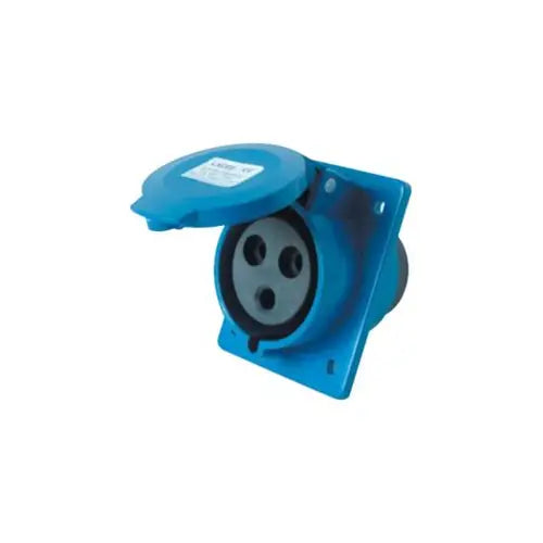 3-Pin 32A Wall Panel-Mount Industrial Socket – IP44 Rated | Surface-Mount Female Power Outlet