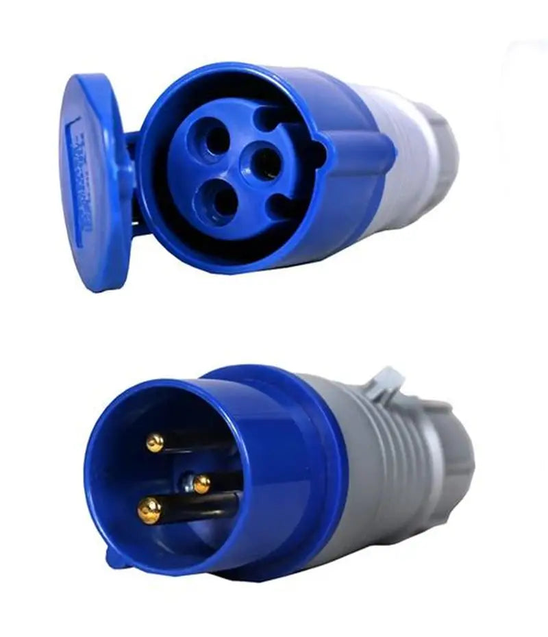 3-Pin 32A Industrial Plug & Socket Set (Male + Female) – IP44 Rated | Complete Splash-Proof Power Connection Kit