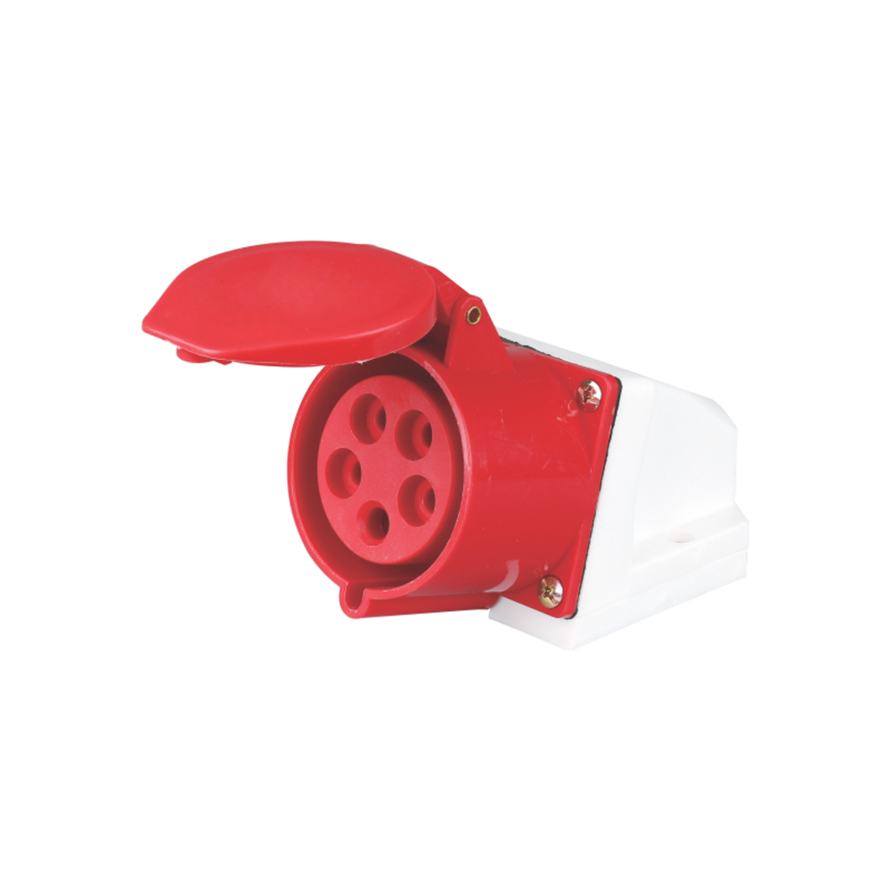 16A 5-Pin Wall Mount Industrial Socket | IP44 | 3P+N+E | Female Fixed Power Outlet