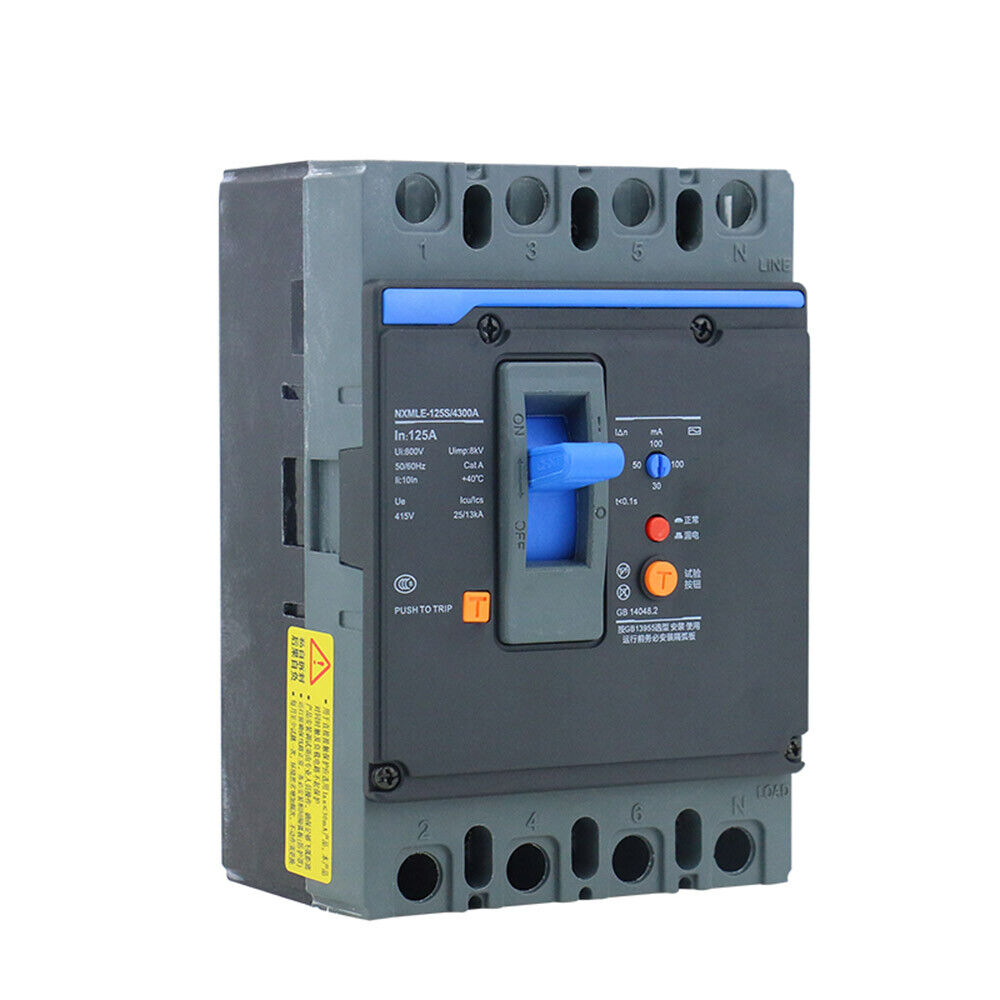 CHINT NXMLE-160S/3300 ELCB – 125A, 3P, Earth Leakage MCCB (100/200/300mA)