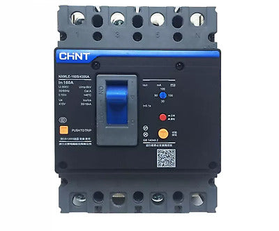CHINT NXMLE-160S/3300 ELCB – 125A, 3P, Earth Leakage MCCB (100/200/300mA)