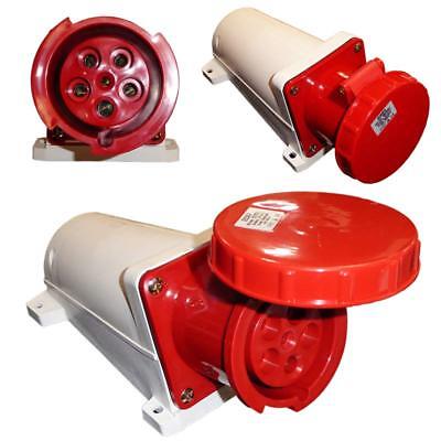 5-Pin Wall-Mount Industrial Socket (Female) – IP44 | 400V (3P+N+E)