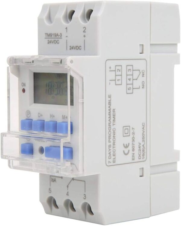 Programmable Timer, Digital Timer, TM919A-3 24V DC 16A LCD 7 Days Programmable Digital Timer Switches