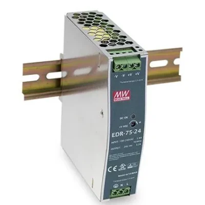 NDR-120-24 AC-DC Single output Industrial DIN rail power supply; Output 24VDC at 5A; metal case