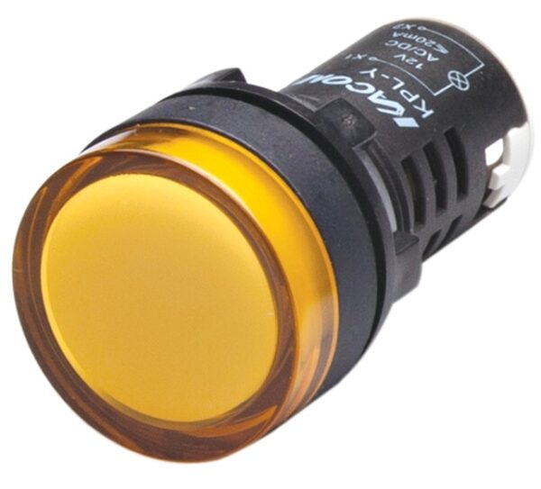 Pilot LED Lamp Round 220VAC 22mm - Yellow