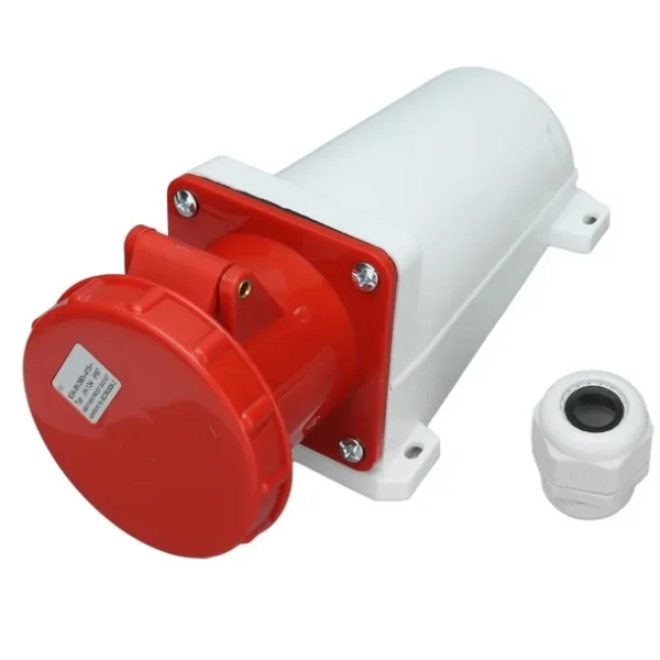 Wall Mount Industrial Socket Three Phase 63A 5 Pins – 1P+N +E IP67, Voltage : 380V – 450V