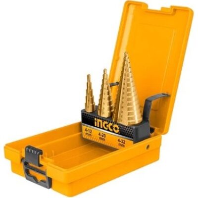 Ingco AKSDS0301 3 Pieces Step Drill Bit Set