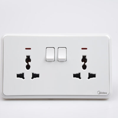 Midea 2 Gang 13A (BS) Multi Double Socket with Switch & Neon 250V