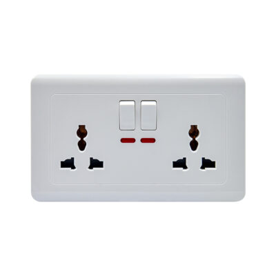 UNO 13A 250V Double Socket with Multi sockets with Neon Indicator Lights