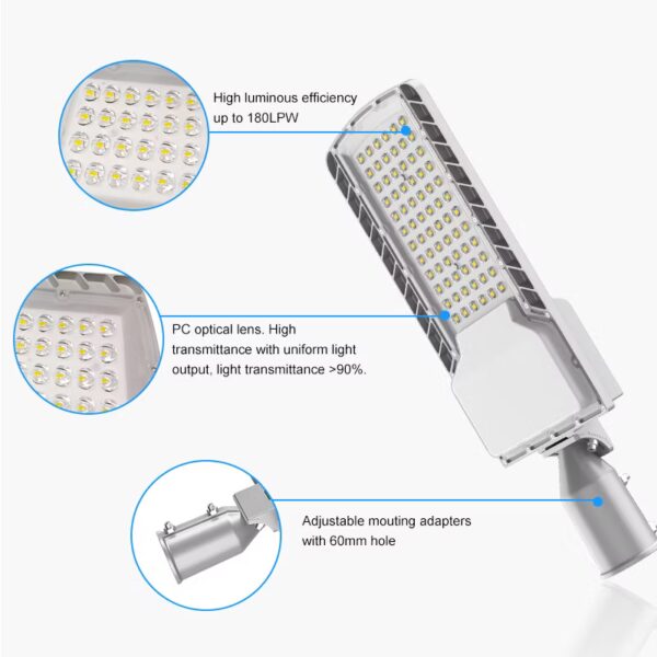 150W LED Street Light Complete with Photocell & Mounting Elbow - Image 8