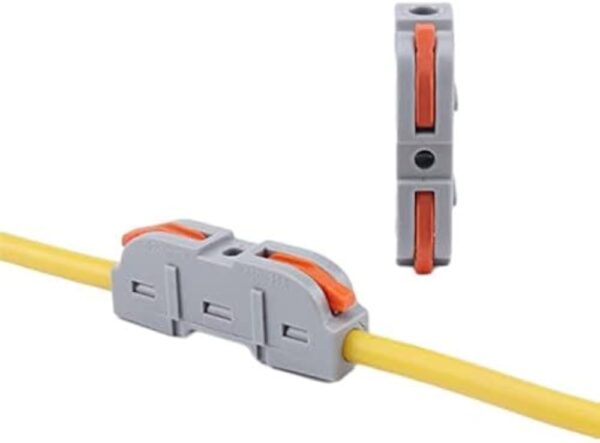 SPL1-215 0.08-2.5mm² 2 Pole (1-in 1-out) Wire Connector Terminal Block with Spring Lock Lever for Cable Connection