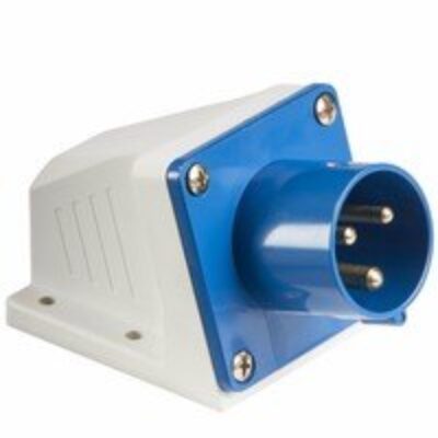 Wall Mount Industrial Plug Single Phase 16A 3 Pins – 1P+N +E IP44, Voltage : 220V – 250V