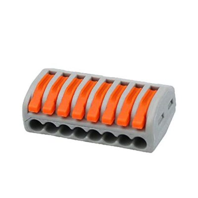 PCT-218 0.08-2.5mm 8 Pole Wire Connector Terminal Block with Spring Lock Lever for Cable Connection