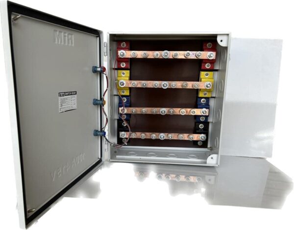 200A Three Phase 415V Busbar Chamber complete in Steel Enclosure and Pilot Indicator Lamps