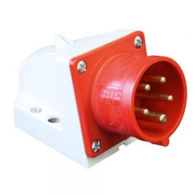 Wall Mount Industrial Plugs Three Phase 32A 5 Pins – 3P+N +E IP44, Voltage : 380V – 450V