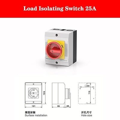 Kripal Enclosed Rotary Isolator – 3 Pole, 32A