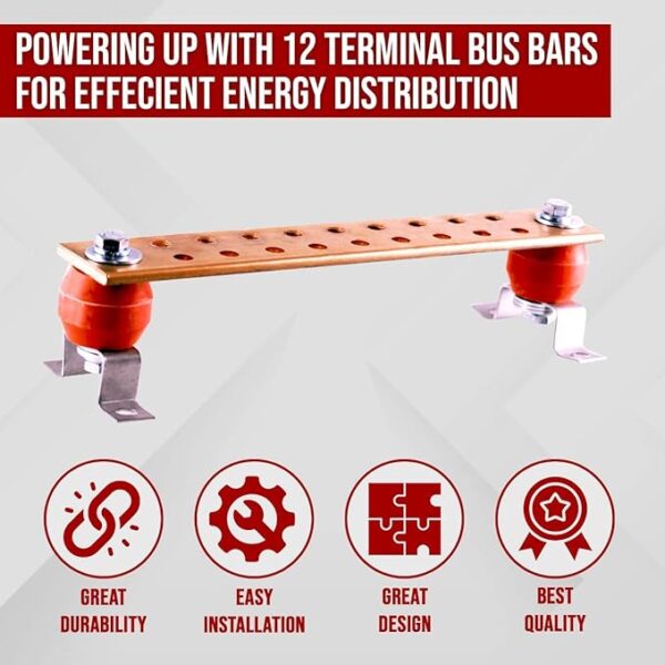 Earth Grounding Bar - 20 Way Complete with Insulators - Image 12