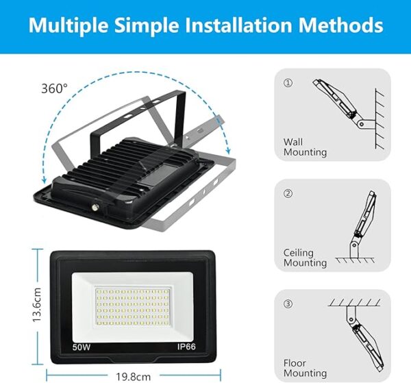 LED Flood Light 100W Input Voltage – 220-240VAC ~50/60hz 6500K - Image 6