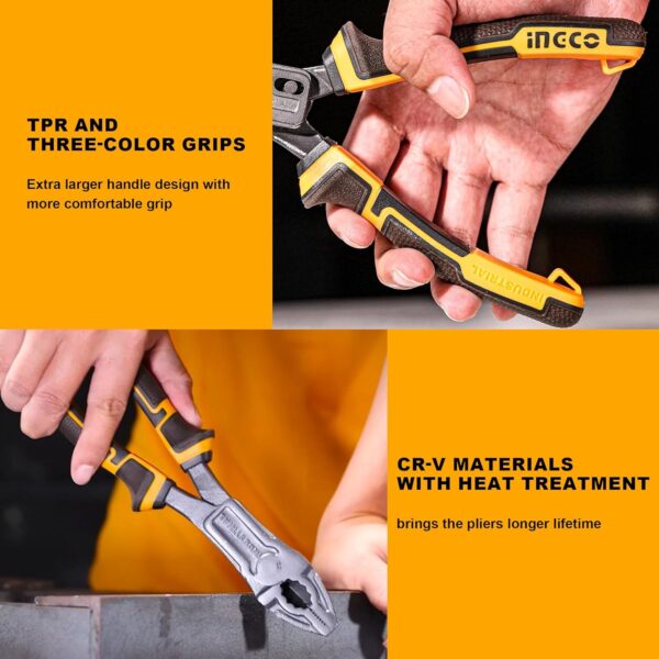 Ingco 3 pcs Compound Action Pliers set HKCPS5831 - Image 3