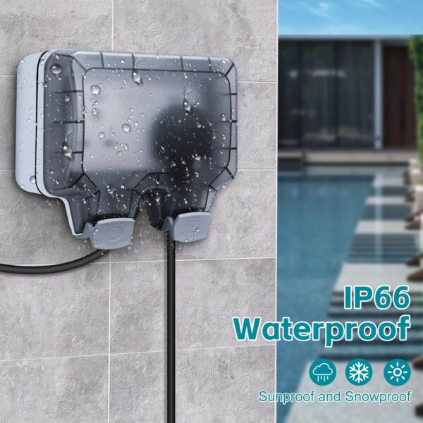 Double 13A 2 Gang Waterproof Socket - Image 4