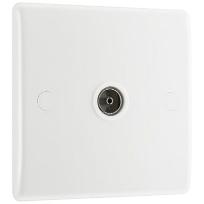 UNO 1-Gang Coaxial TV Socket White