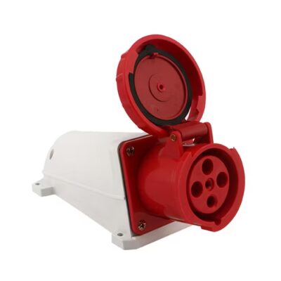 Wall Mount Industrial Socket Three Phase 63A 4 Pins – 3P+N  IP67, Voltage : 380V – 450V