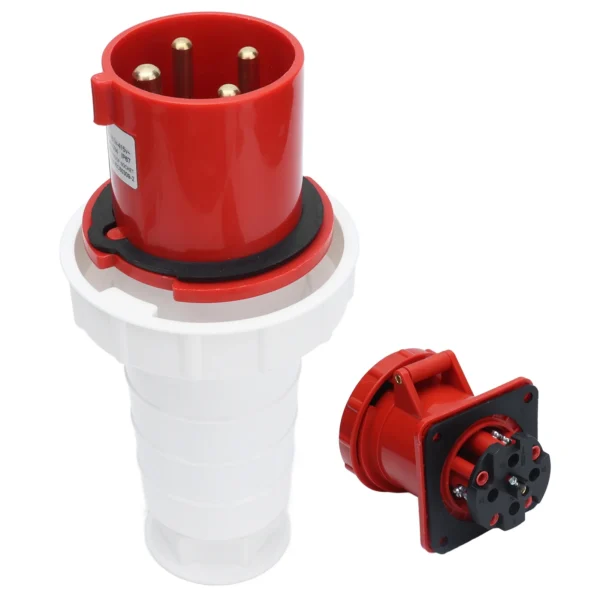 Industrial Plug & Socket Three Phase 63A 4 Pins – 3P+N IP67, Voltage : 380V – 420V - Image 2