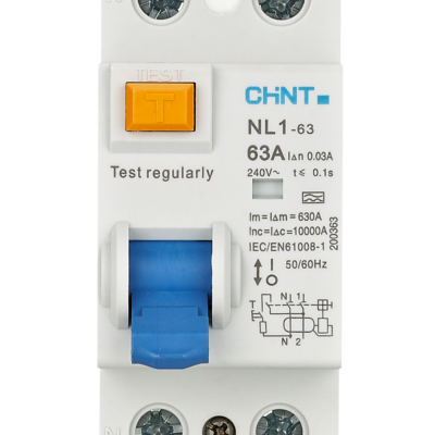 CHINT 2 Pole RCD – 30mA 100A Residual Current Circuit Breaker without over-current protection RCCB -NL1-63 2P 100A 30mA AC 6kA