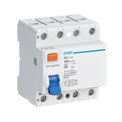 CHINT 4 Pole RCD – 100mA 100A Residual Current Circuit Breaker without over-current protection RCCB NL1-100 4P 100A 100mA AC 6kA