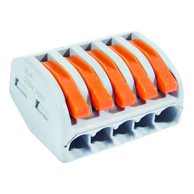 PCT-215 0.08-2.5mm² 5 Pole Wire Connector Terminal Block with Spring Lock Lever for Cable Connection