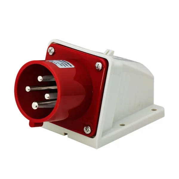 Wall Mount Industrial Plugs Three Phase 32A 4 Pins – 3P+N IP44, Voltage : 380V – 450V