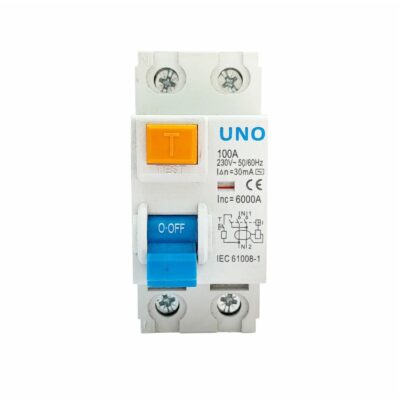 UNO 2 Pole RCD – 30mA 40A Residual Current Circuit Breaker without over-current protection RCCB  40A 30mA AC 6kA