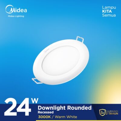 Midea 24W LED Round Downlight Input Voltage – 220-240VAC ~50/60hz 6500K – Recess Flush Mount