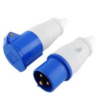 Industrial Plugs & Sockets Single Phase 16A 3 Pins – 1P+N + E IP44, Voltage : 220V – 250V