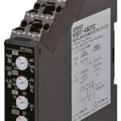 Omron Monitoring relay 17.5mm wide, Single phase over or under current 2 to 500 mA AC /DC, 1 x SPDT, 100-240 VAC – K8DT-AS1CA