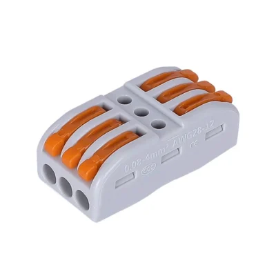 SPL3- 0.08-2.5mm² 6 Pole (3-in 3-out) Wire Connector Terminal Block with Spring Lock Lever for Cable Connection