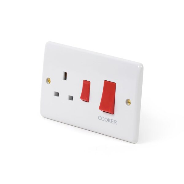 UNO White Cooker Switch Socket with 1 Gang Single Socket - Image 3