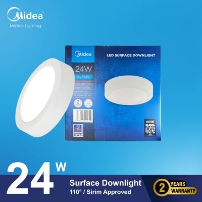 Midea 24W LED Round Surface Mount Panel Light Input Voltage – 220-240VAC ~50/60hz 6500K