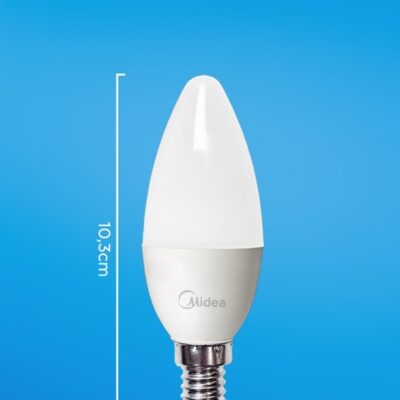 Midea 5W LED Candle Light Input Voltage – 220-240VAC ~50/60hz 6500K E14